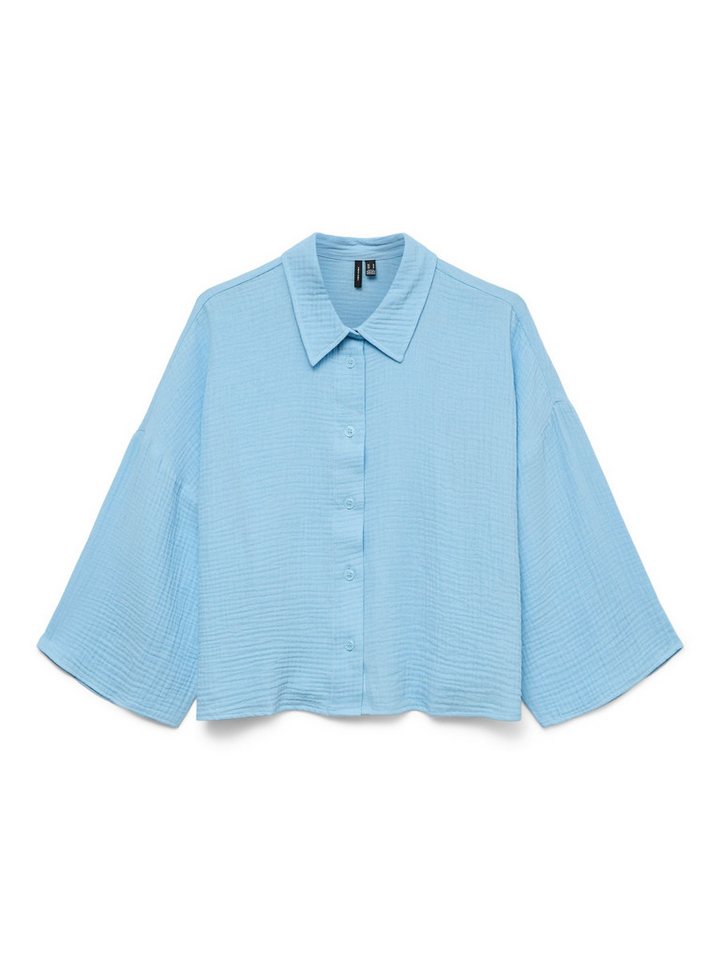 Vero Moda Blusenshirt 3/4 Arm Strukturierter Stoff mit Kragen und Knopfleiste VMNATALI CROP SHIRT WVN GA NOOS von Vero Moda
