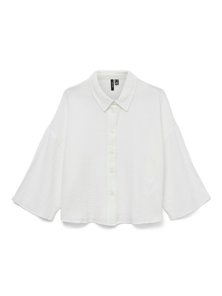 Vero Moda Blusenshirt 3/4 Arm Strukturierter Stoff mit Kragen und Knopfleiste VMNATALI CROP SHIRT WVN GA NOOS von Vero Moda
