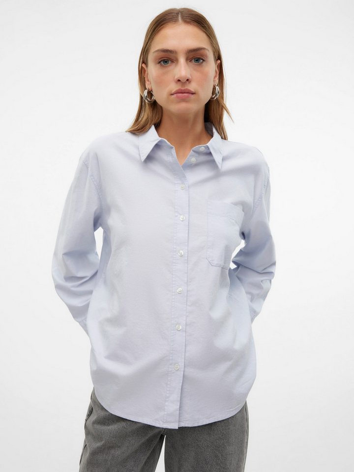 Vero Moda Blusenshirt locker geschnitten Hemdkragen Streifenmuster VMIDA OXFORD SHIRT WVN GA NOOS von Vero Moda