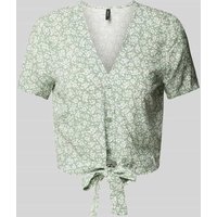 Vero Moda Blusenshirt aus Viskose mit Knotendetail Modell 'EASY JOY' in Schilf, Größe M von Vero Moda