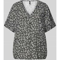 Vero Moda Blusenshirt aus Viskose mit V-Ausschnitt Modell 'EASY' in Black, Größe M von Vero Moda