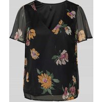 Vero Moda Blusenshirt mit Animal-Print Modell 'SMILLA' in Black, Größe M von Vero Moda