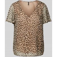 Vero Moda Blusenshirt mit transparenten Ärmeln Modell 'SMILLA' in Mittelbraun, Größe S von Vero Moda