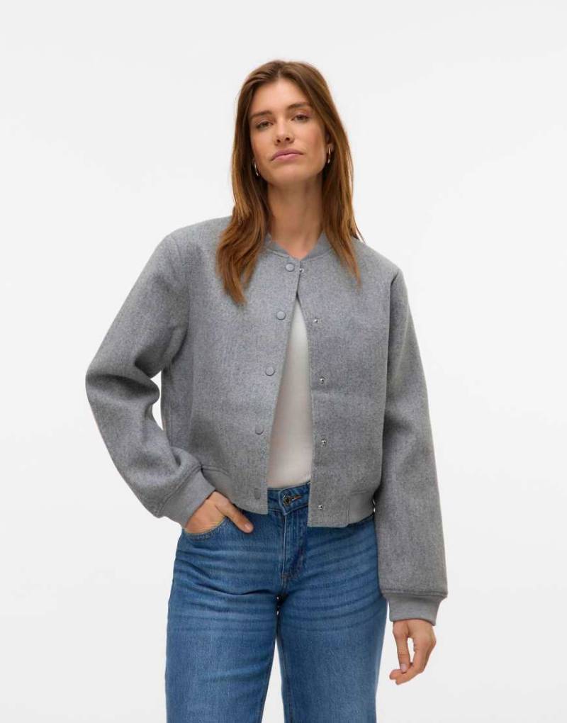 Vero Moda - Bomberjacke in Moonbeam-Grau von Vero Moda