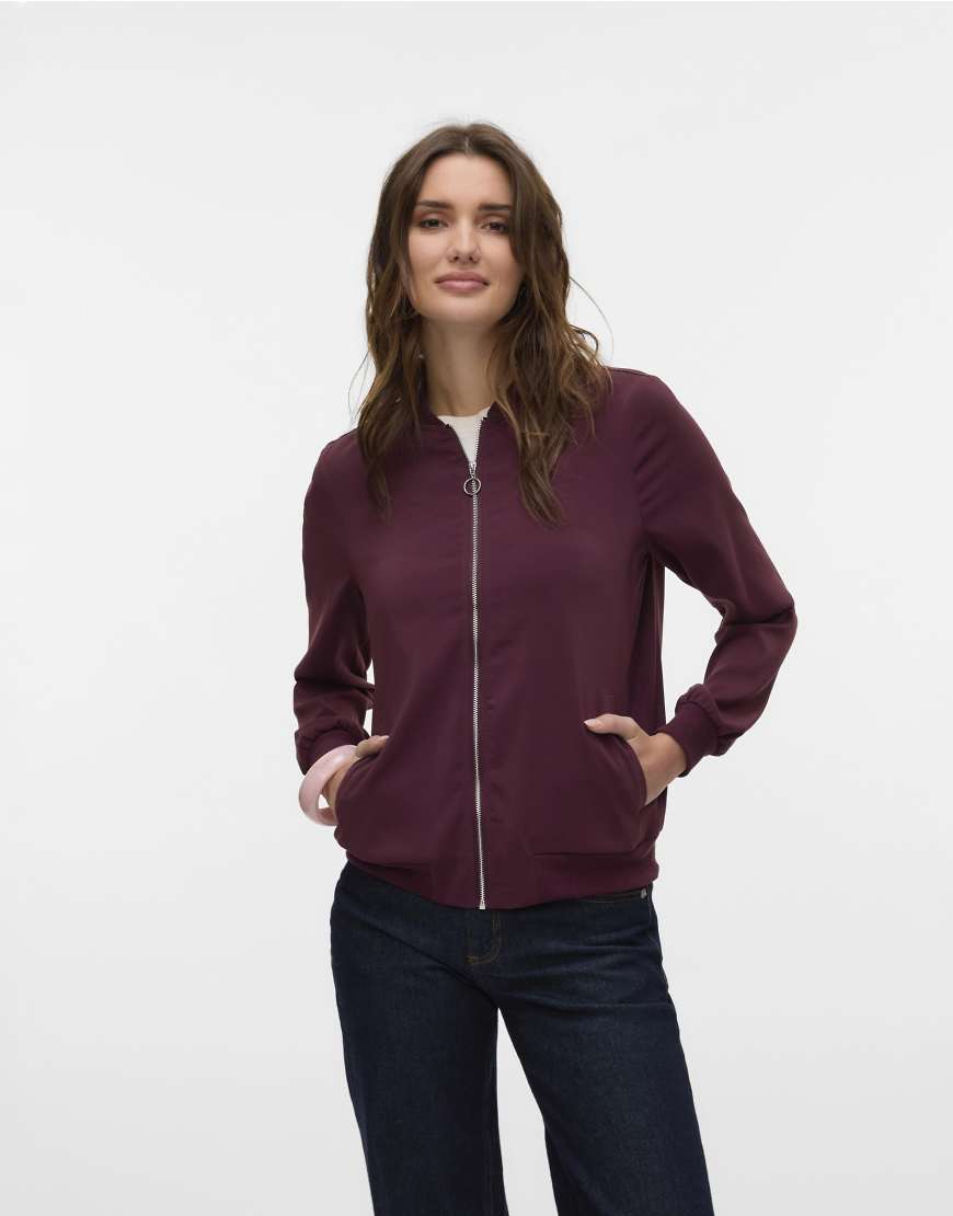 Vero Moda - Bomberjacke in Weinrot von Vero Moda