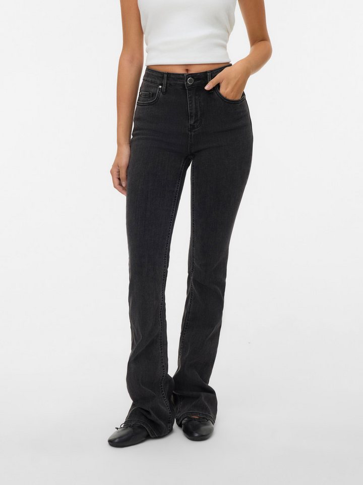 Vero Moda Bootcut-Jeans VMFLASH MR FLARED JEANS LI170 GA NOOS Baumwollmischung mit Stretch, regular waist, bootcut fit von Vero Moda