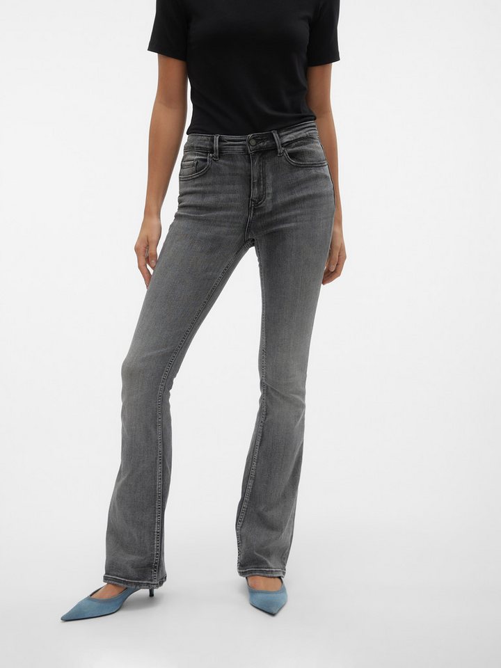 Vero Moda Bootcut-Jeans VMFLASH MR FLARED JEANS LI213 GA NOOS Baumwollmischung mit Stretch, regular waist, bootcut fit von Vero Moda