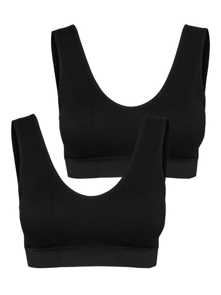 Vero Moda Bustier Bustier Ripp BH 2-er Pack Soft Cups ohne Bügel VMAGNES (Set, 2-tlg) 4286 in Schwarz von Vero Moda