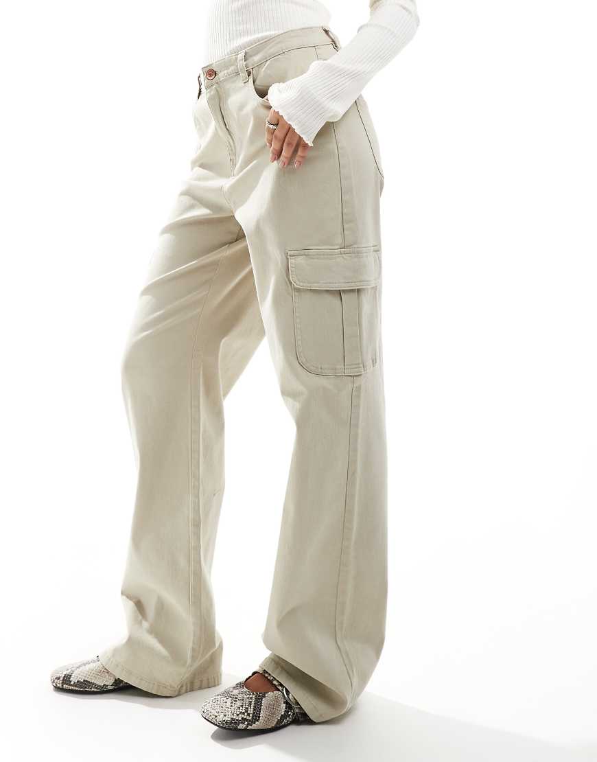 Vero Moda - Cargo-Jeans in Steinbeige mit weitem Schnitt-Neutral von Vero Moda