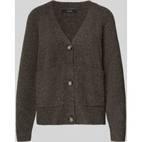 Vero Moda Comfort Fit Strickjacke mit V-Ausschnitt Modell 'BOOM' in Mittelgrau Melange, Größe XS von Vero Moda