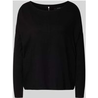 Vero Moda Comfort Fit Strickpullover aus Viskose-Mix Modell 'BREEZE AURA' in Black, Größe M von Vero Moda