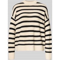 Vero Moda Comfort Fit Strickpullover aus reiner Baumwolle Modell 'CALLA' in Offwhite, Größe M von Vero Moda