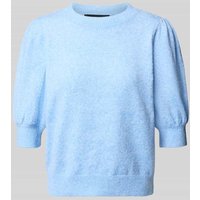 Vero Moda Comfort Fit Strickpullover mit Puffärmeln Modell 'DOFFY' in Hellblau Melange, Größe XS von Vero Moda