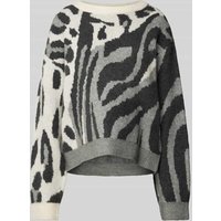 Vero Moda Comfort Fit Strickpullover mit Woll-Anteil Modell 'KAI' in Hellgrau, Größe XL von Vero Moda