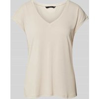 Vero Moda Comfort Fit T-Shirt mit Modal-Anteil Modell 'FILLI' in Taupe, Größe M von Vero Moda