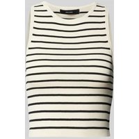 Vero Moda Crop Top in unifarbenem Design Modell 'GINNY' in Offwhite, Größe XL von Vero Moda