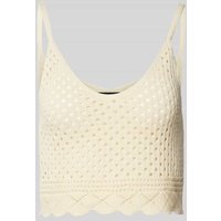 Vero Moda Crop Top mit Lochmuster Modell 'KAILEY' in Beige, Größe M von Vero Moda