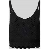 Vero Moda Crop Top mit Lochmuster Modell 'KAILEY' in Black, Größe S von Vero Moda