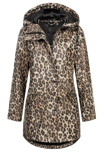 Vero Moda Damen Regenjacke wasserabweisender Parka mit Leopardmuster VMMalou Printed 10330969 Irish Cream Leo XXL von Vero Moda