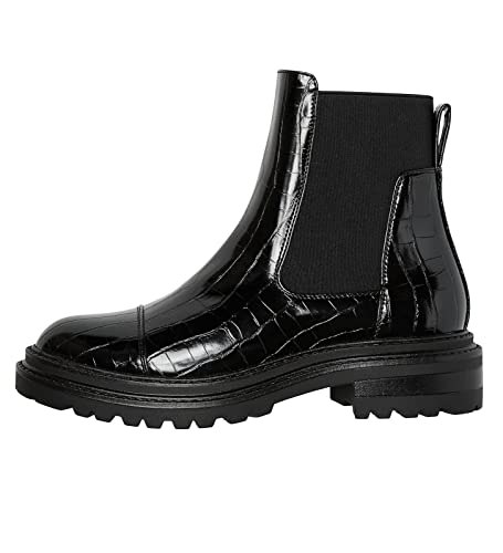 VERO MODA Damen Schuhe Chelsea-Boots VMGlory Reptilien-Optik 10276067 black 37 von VERO MODA