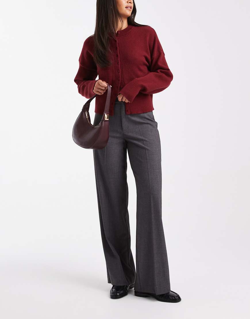 Vero Moda - Elegante Hose in Dunkelgrau meliert mit geradem Bein und Bügelfalte vorn von Vero Moda