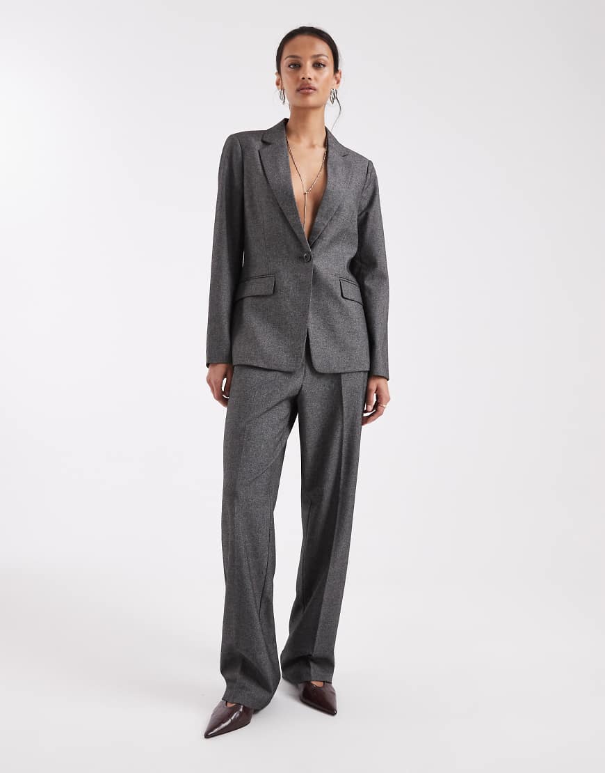Vero Moda - Elegante Relaxed-Fit-Hose in meliertem Dunkelgrau, Kombiteil von Vero Moda