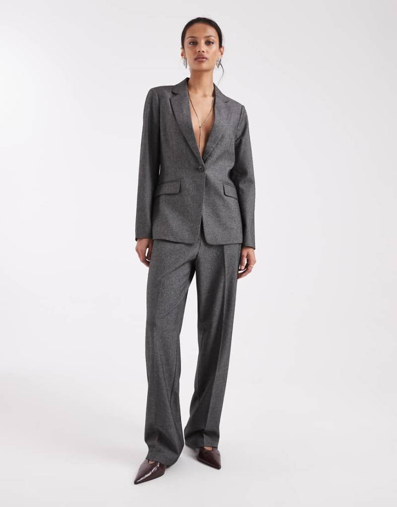 Vero Moda - Elegante Relaxed-Fit-Hose in meliertem Dunkelgrau, Kombiteil von Vero Moda