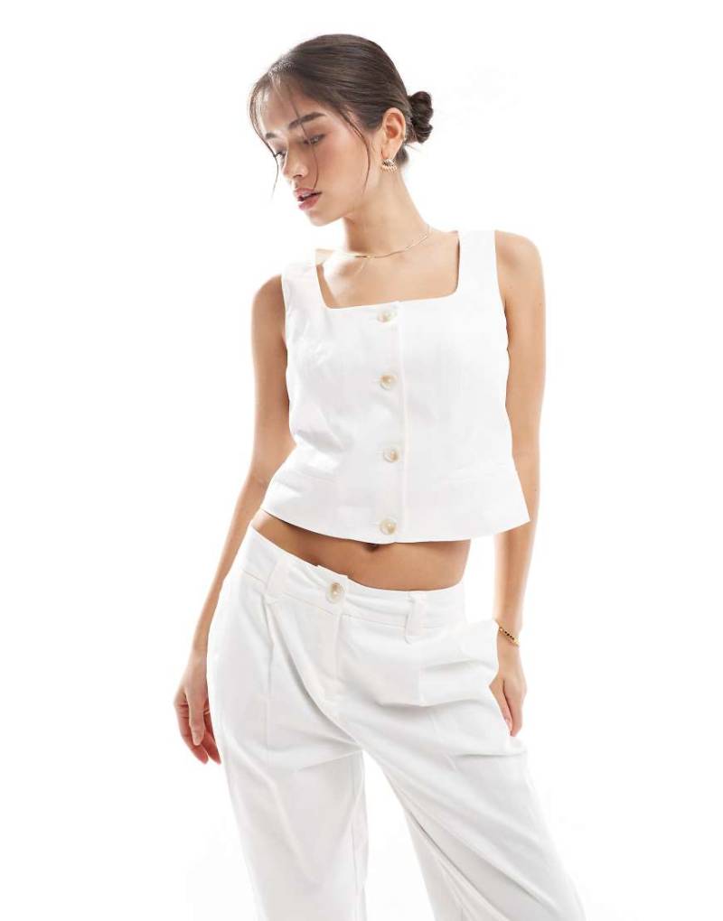 Vero Moda - Elegante Weste in Weiß mit eckigem Ausschnitt, Kombiteil von Vero Moda