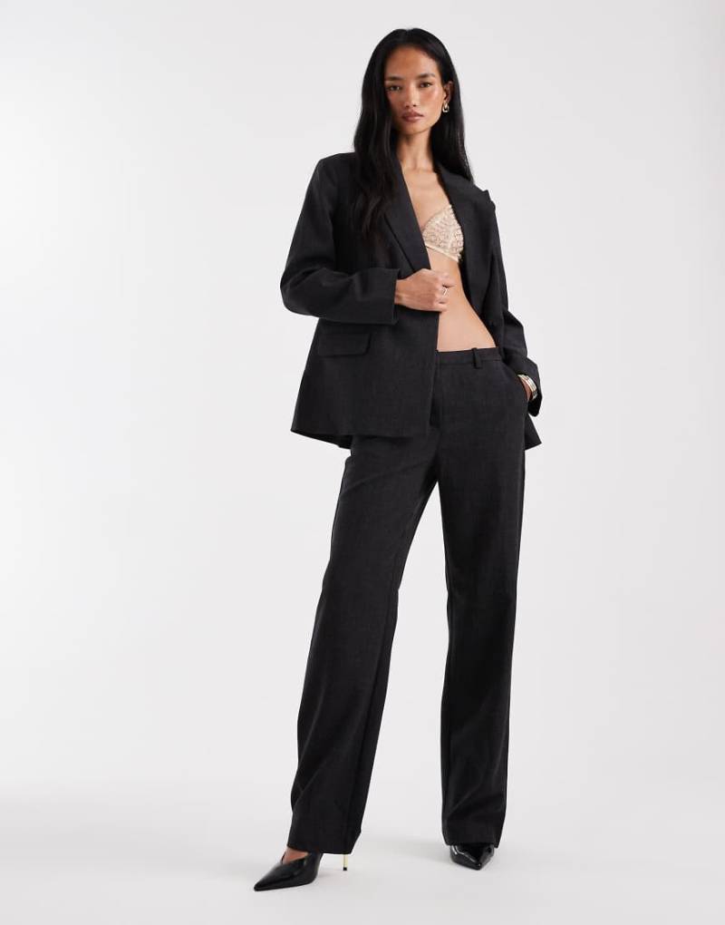 Vero Moda - Eleganter Blazer in meliertem Schwarz mit geradem Schnitt, Kombiteil-Grau von Vero Moda