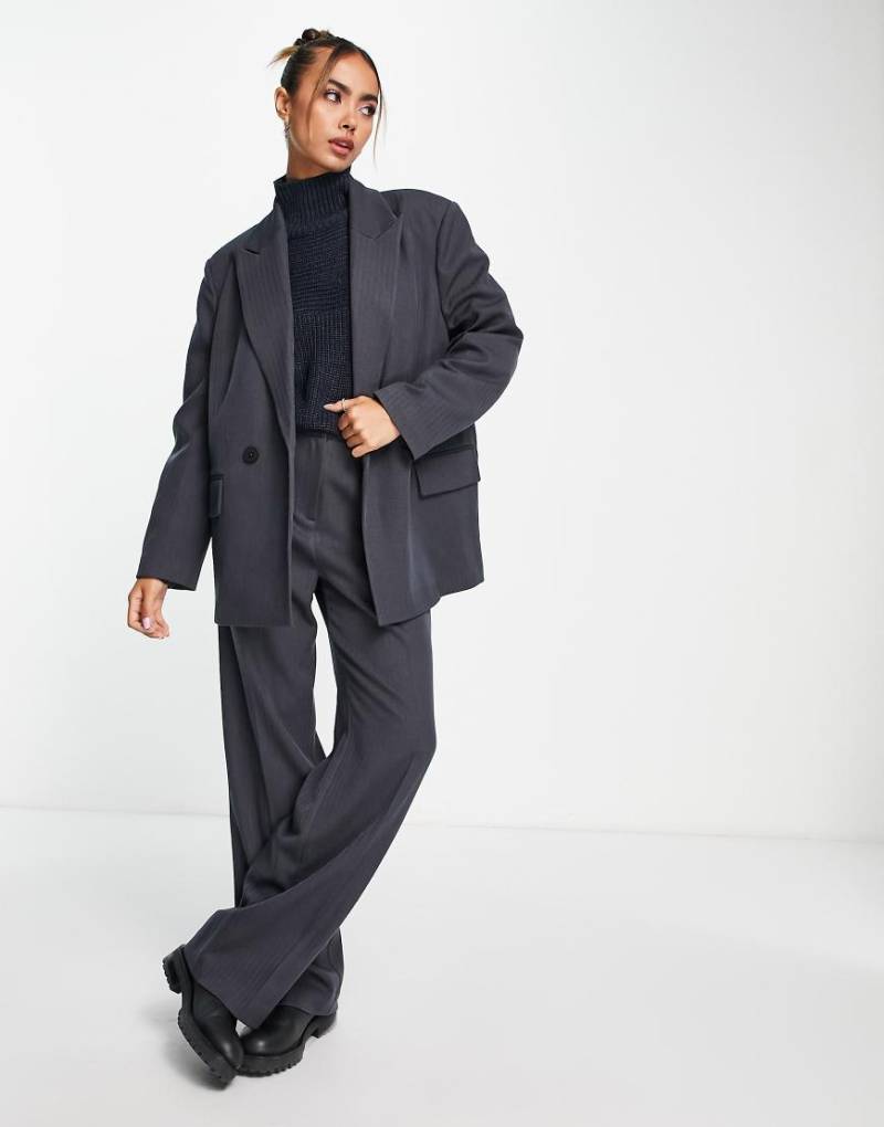 Vero Moda - Eleganter Blazer mit Fischgrätenmuster in Grau, Kombiteil von Vero Moda