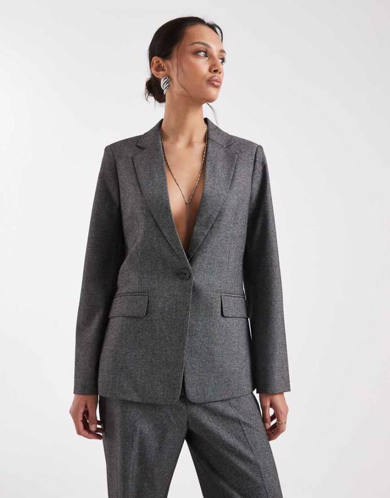Vero Moda - Eleganter Oversize-Blazer in meliertem Dunkelgrau, Kombiteil von Vero Moda