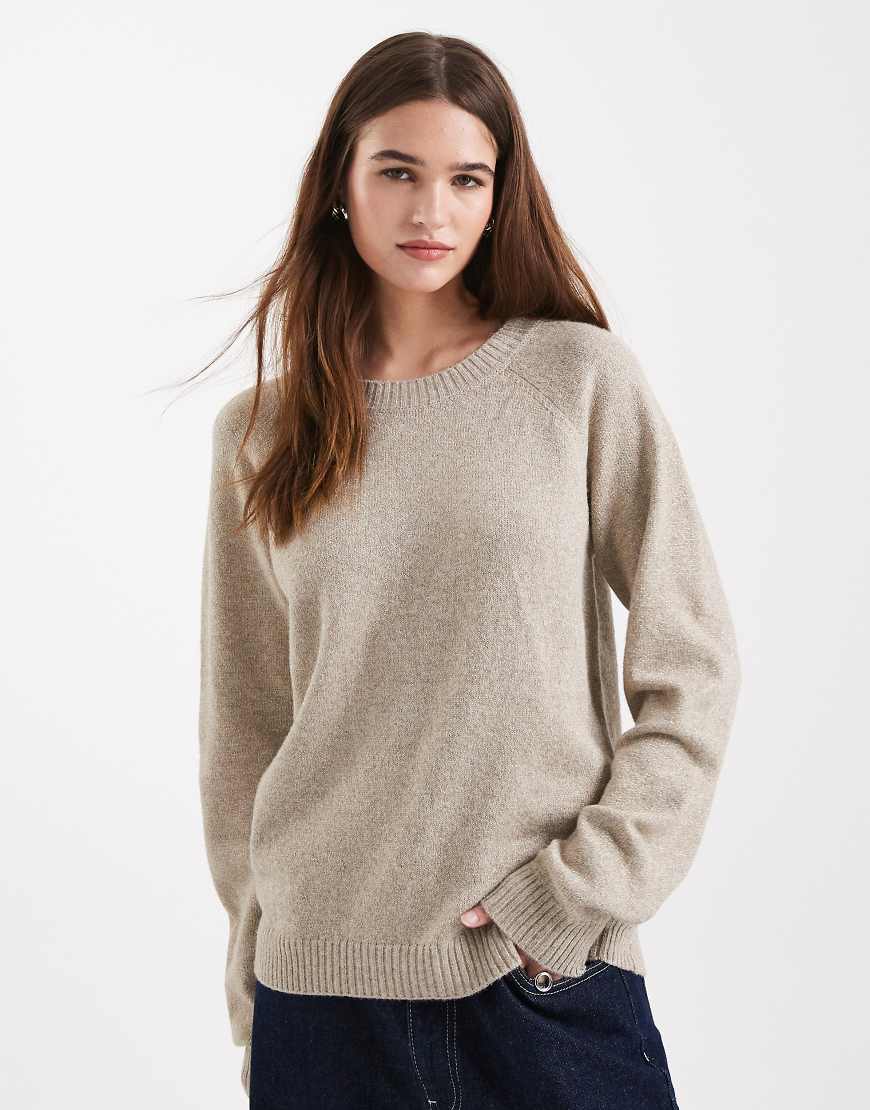 Vero Moda - Glitzernder Strickpullover in Cremeweiß und Gold mit Rundhalsausschnitt von Vero Moda