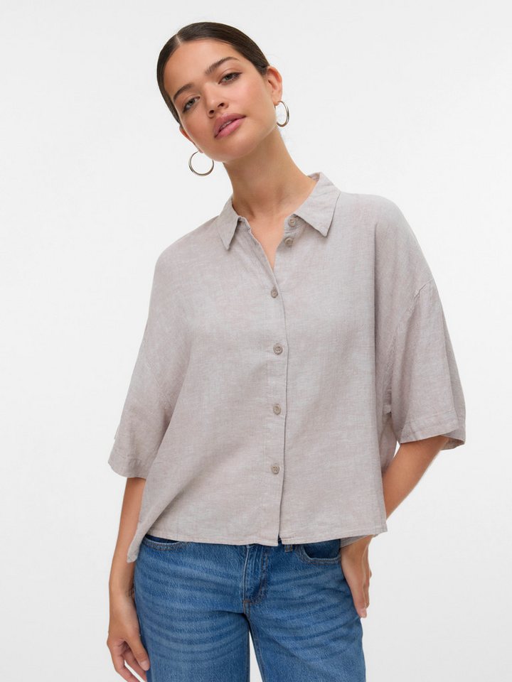 Vero Moda Hemdbluse VMLINN LINEN 2/4 SHORT SHIRT WVN NOOS von Vero Moda