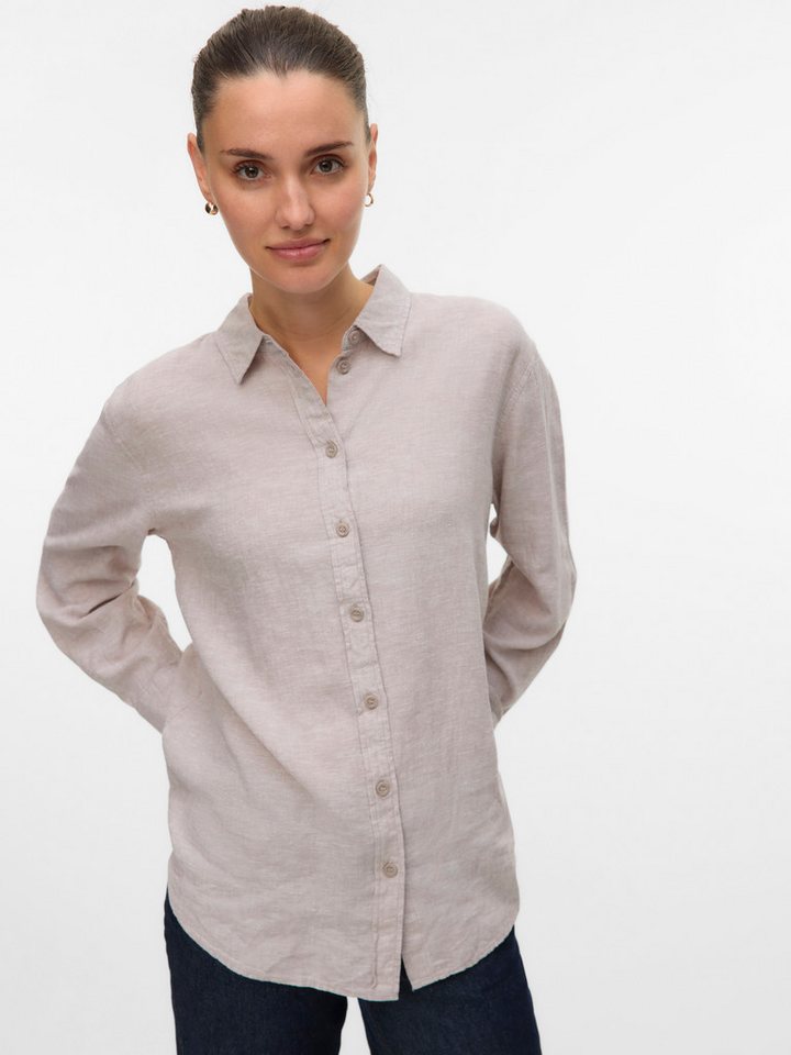 Vero Moda Hemdbluse VMLINN LINEN LS SHIRT WVN NOOS hochwertige Qaulität mit Leinen von Vero Moda