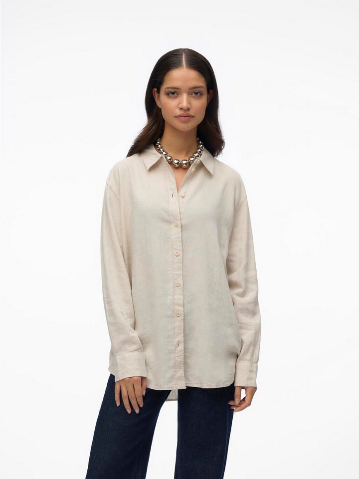 Vero Moda Hemdbluse VMLINN LINEN LS SHIRT WVN NOOS hochwertige Qaulität mit Leinen von Vero Moda