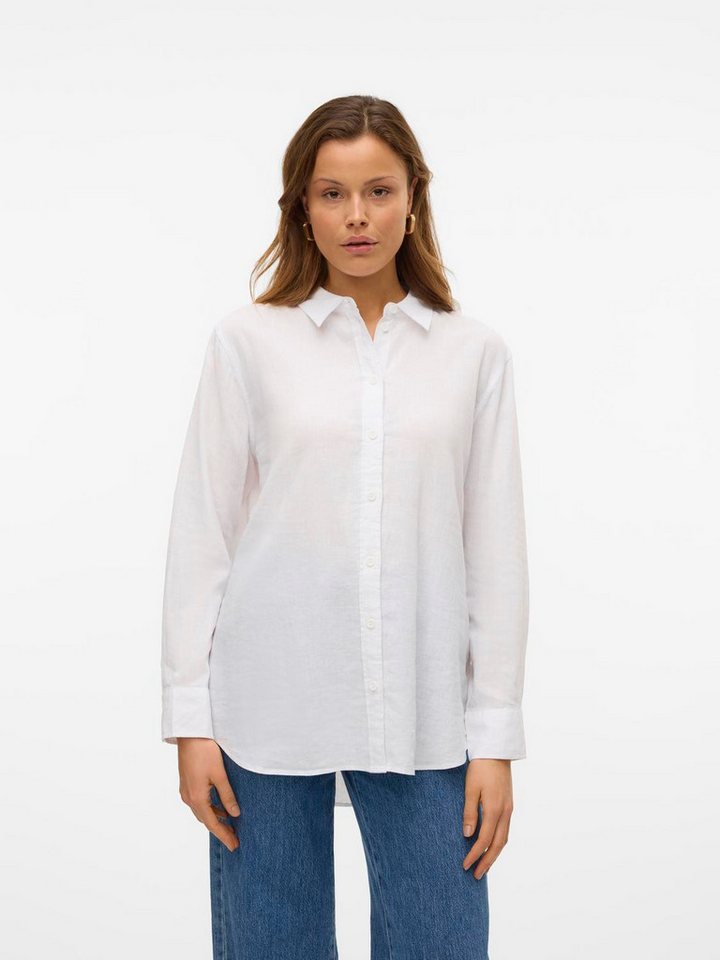 Vero Moda Hemdbluse VMLINN LINEN LS SHIRT WVN NOOS hochwertige Qaulität mit Leinen von Vero Moda