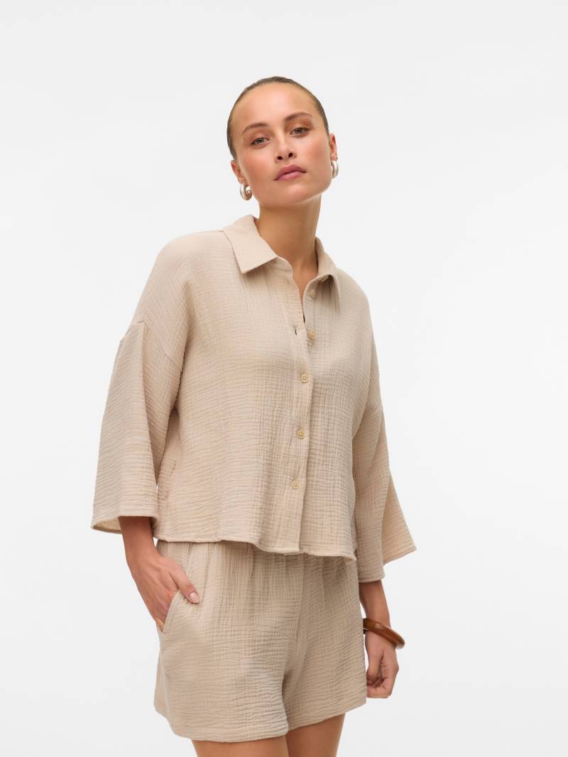 Vero Moda Hemdbluse "VMNATALI CROP SHIRT WVN NOOS" von Vero Moda
