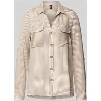 Vero Moda Hemdbluse mit aufgesetzten Brustpattentaschen Modell 'BUMPY' in Taupe, Größe L von Vero Moda