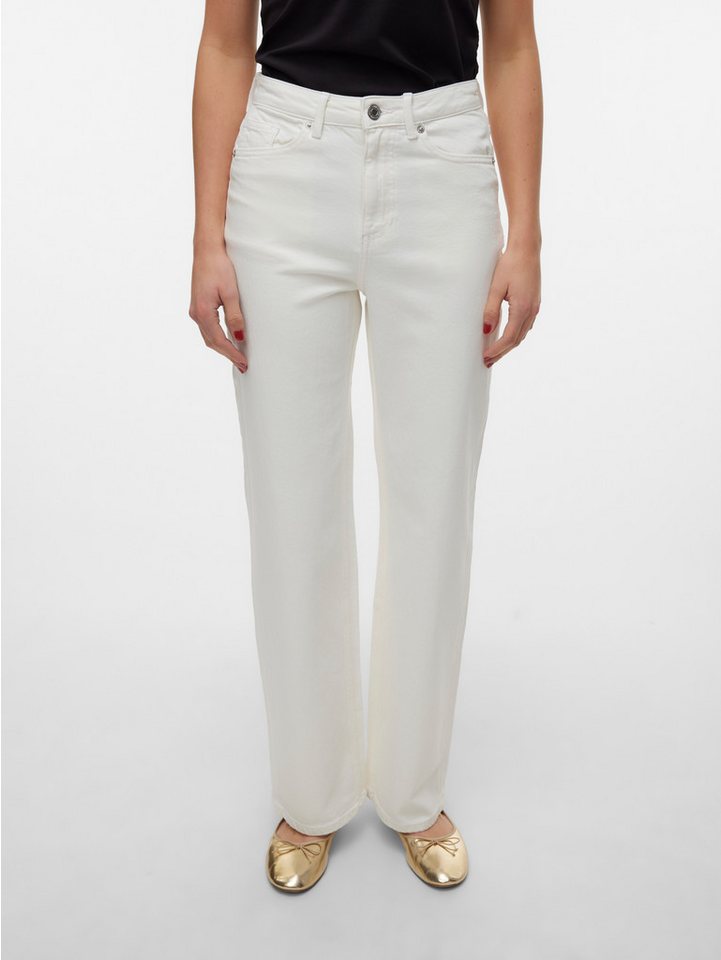Vero Moda High-waist-Jeans VMTESSA HR WIDE JEANS COLOR GA NOOS mit Eingrifftaschen von Vero Moda