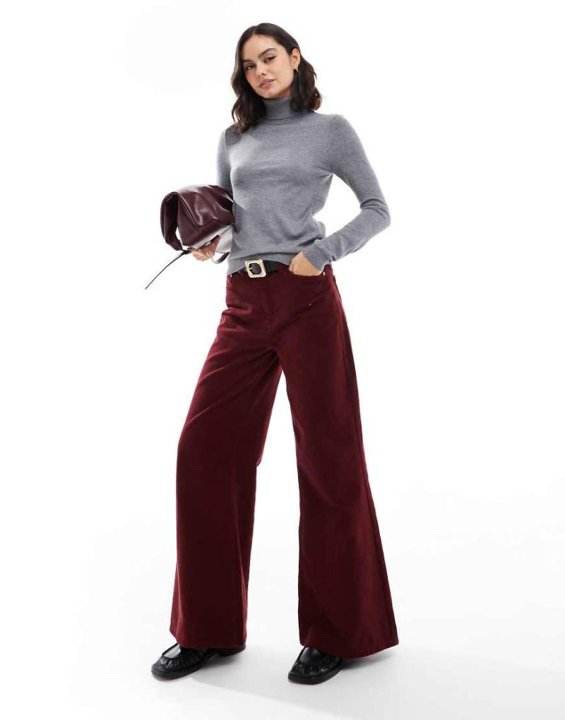 Vero Moda - Hochgeschlossener Strickpullover in Mittelgrau meliert von Vero Moda