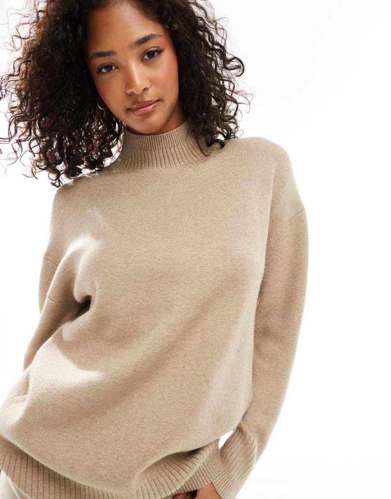 Vero Moda - Hochwertiger Oversize-Rollkragenpullover in Beige-Neutral von Vero Moda