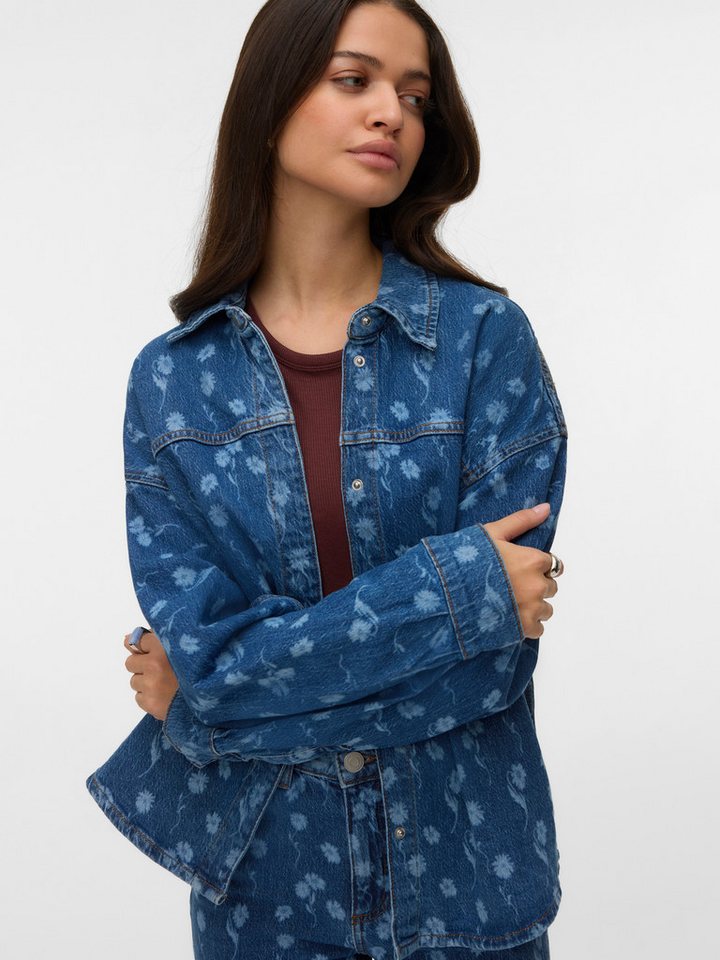 Vero Moda Jeansbluse VMHAYDEN LS FLOWER DENIM SHIRT RA380 mit Blumenmuster von Vero Moda