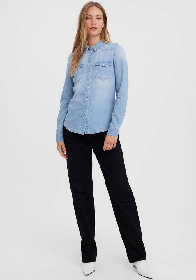 Vero Moda Jeansbluse VMMARIA LS DENIM SLIM SHIRT MIX NEW von Vero Moda