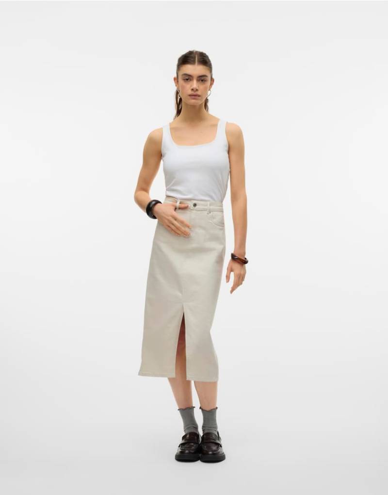 Vero Moda - Jeansrock in Birke-Neutral von Vero Moda