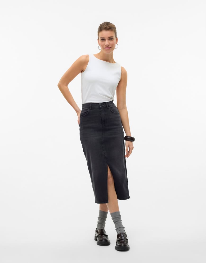 Vero Moda - Jeansrock in Dunkelgrau von Vero Moda