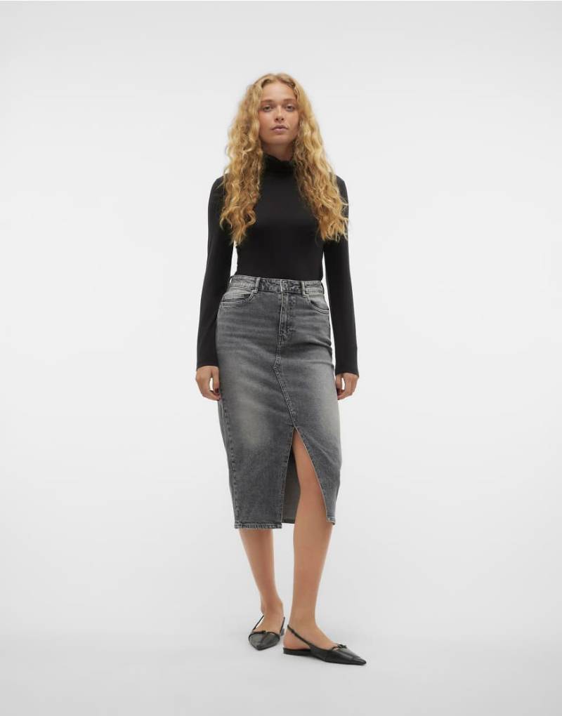 Vero Moda - Jeansrock in Mittelgrau-Denim von Vero Moda