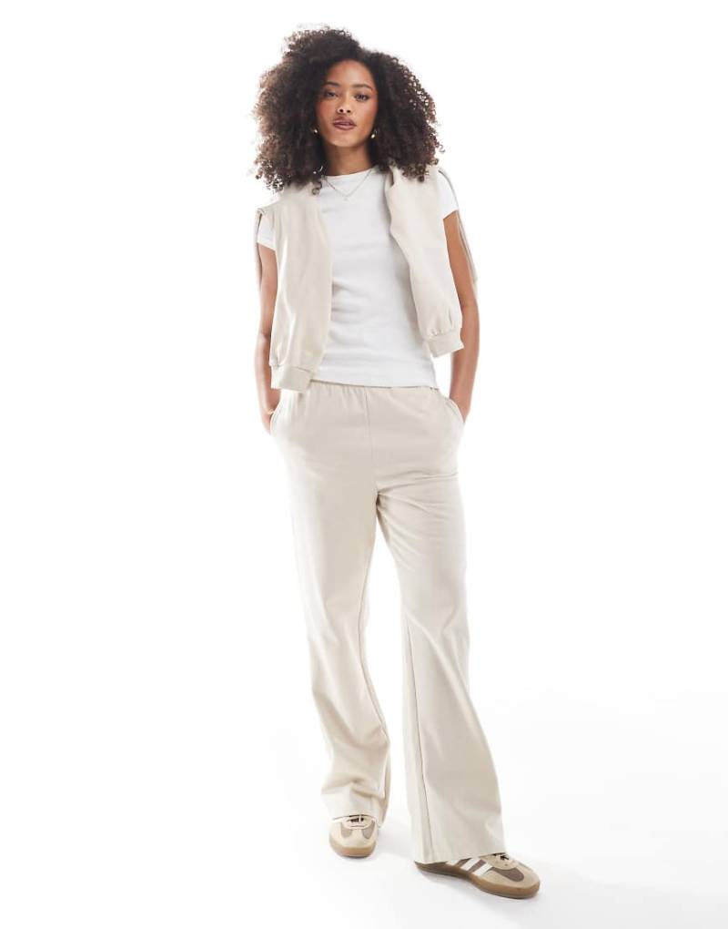Vero Moda - Jogginghose in Hellbeige mit weitem Schnitt, Kombiteil-Neutral von Vero Moda