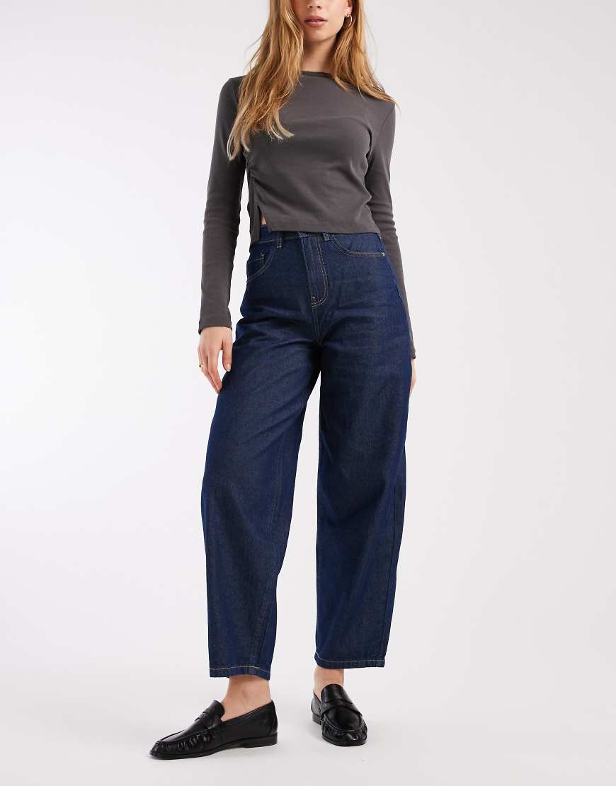 Vero Moda - Kirsa - Jeans mit hohem Bund und weitem Bein in dunkler Rinse-Waschung-Marineblau Vero Moda - Kirsa - Jeans mit hohem Bund und weitem Bein in dunkler Rinse-Waschung-Marineblau von Vero Moda