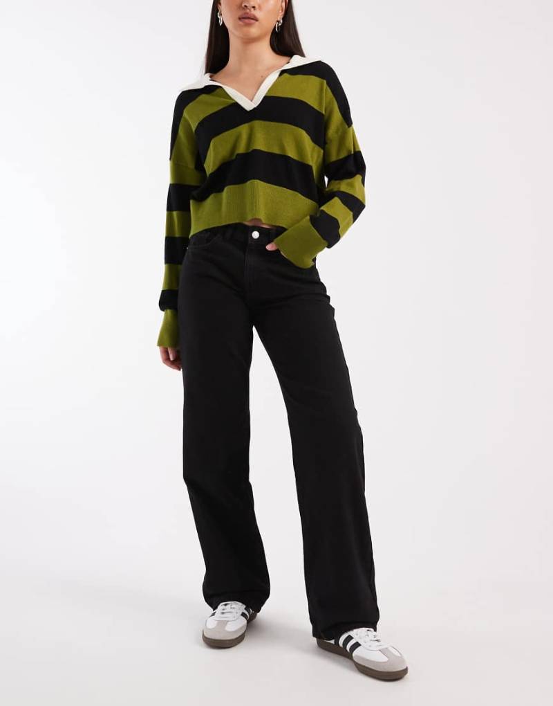 Vero Moda - Kirsa - Straight-Jeans in schwarzer Waschung mit mittelhohem Bund von Vero Moda