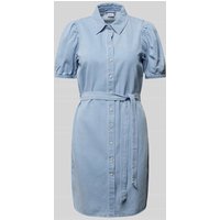 Vero Moda Knielanges Jeanskleid mit Bindegürtel Modell 'ABIGAIL' in Jeansblau, Größe S von Vero Moda
